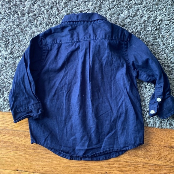 Janie & Jack Red Linen and Blue Cotton Button Down Shirt Bundle Sz 12-18 - Picture 8 of 16